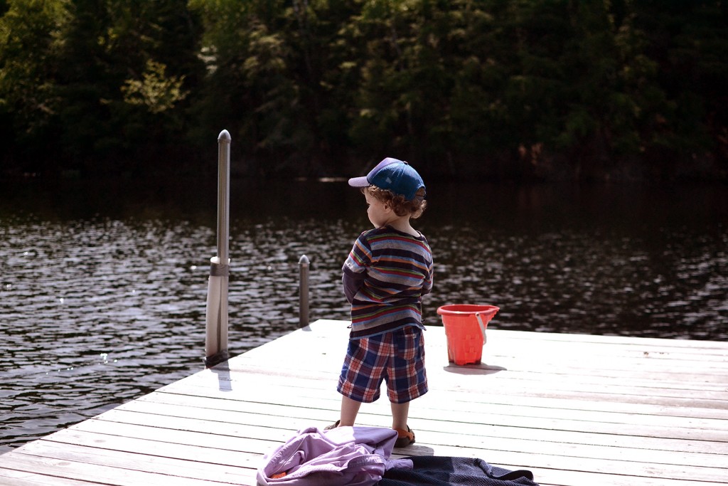 Fitz 1 year July 2015 Cottage Huntsville dock _6694