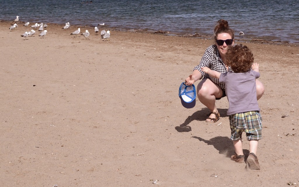 Fitz 1 year June 2015 waterfront Carly running _6505