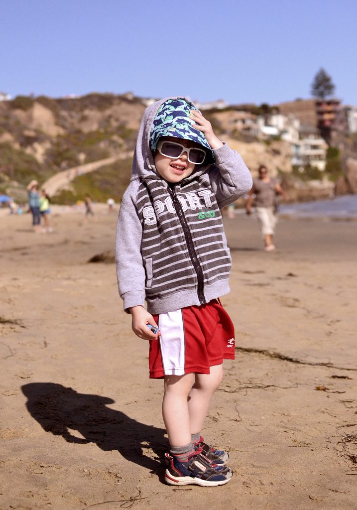 Fitz 2 years April 2016 Corona Del mar beach _9226