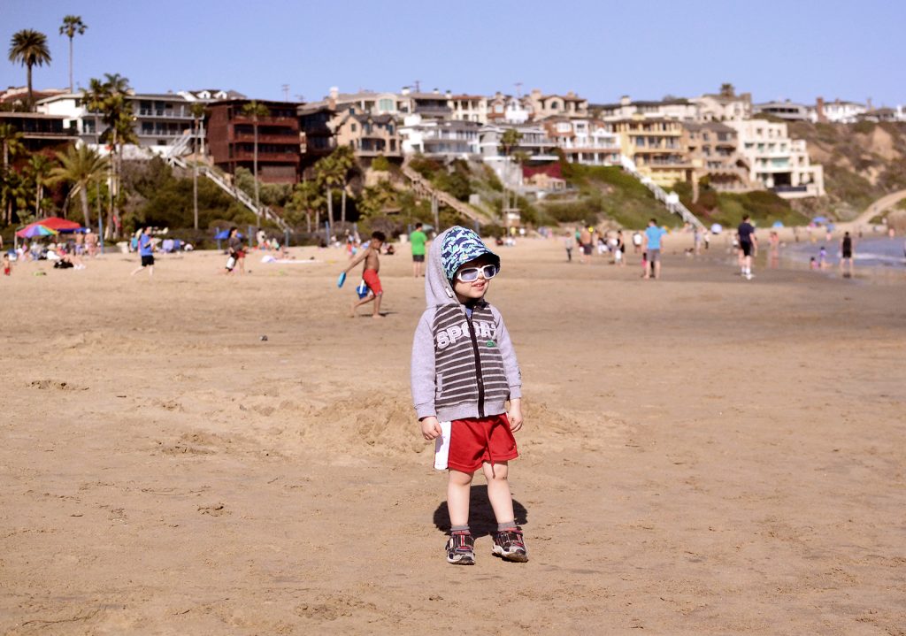 Fitz 2 years April 2016 Corona Del mar beach _9236