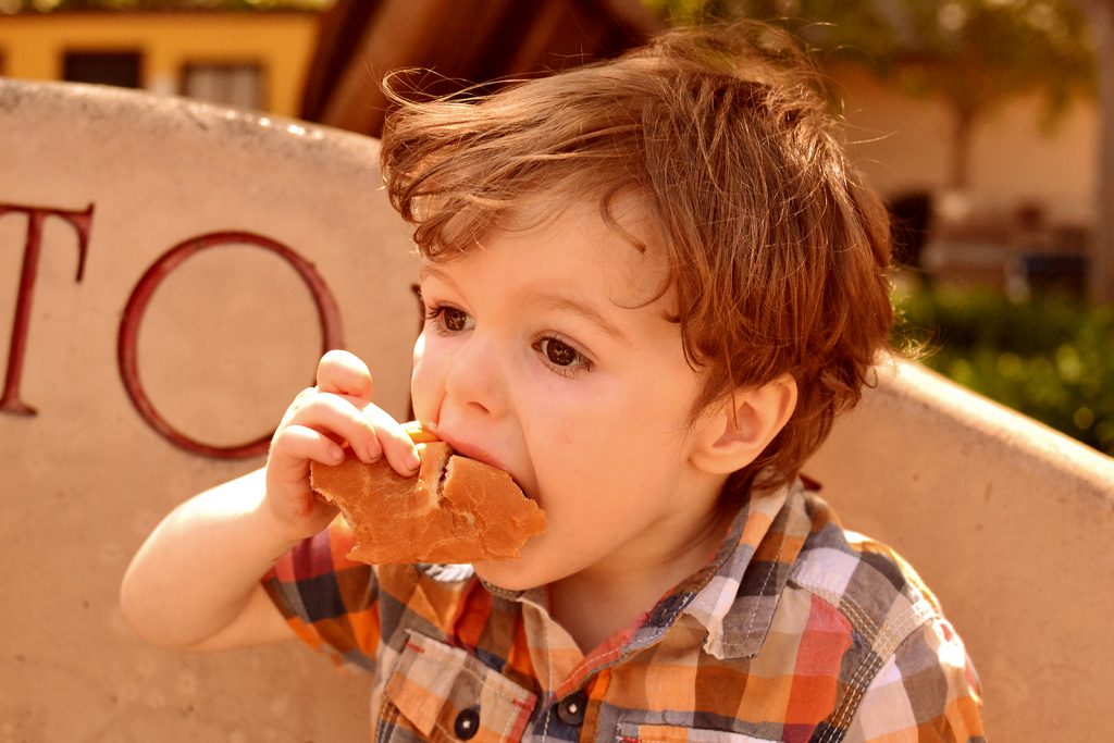 Fitz 2 years April 2016 LA train town eating _9021