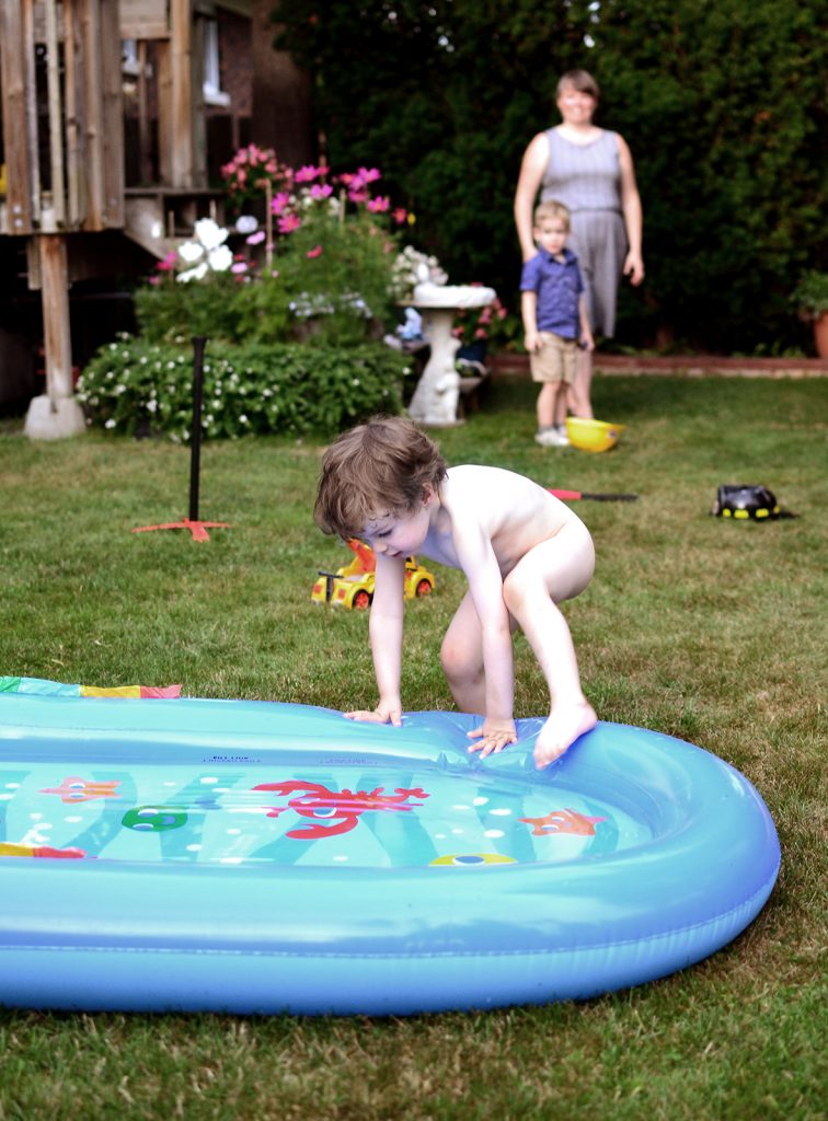 Fitz 2 years July 2016 Ottawa backyard pool naked _0716