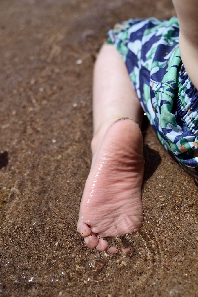 Fitz 2 years June 2016 Geneva Park foot beach _0321